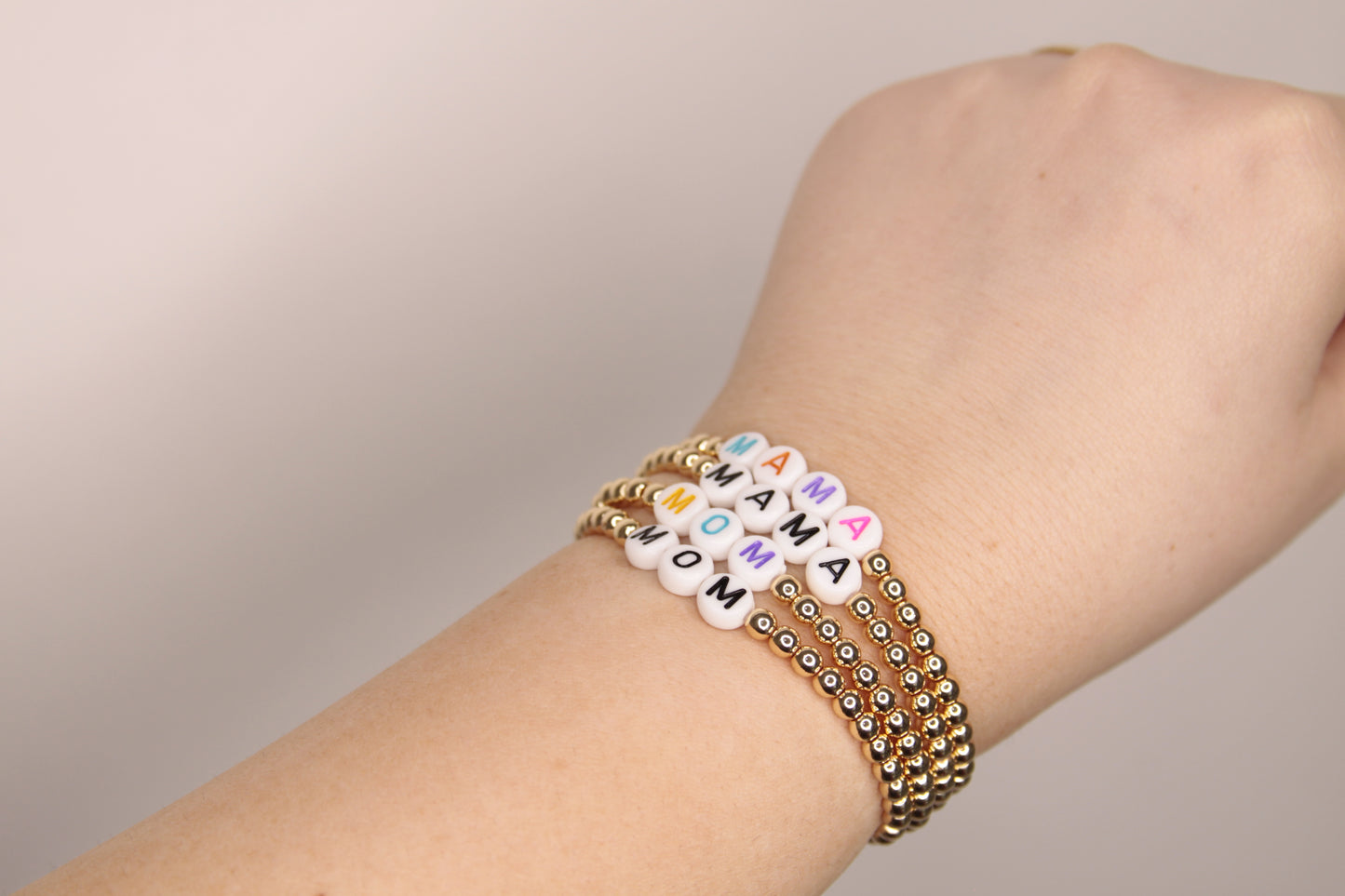 Mom Beaded Bracelets 14k Gold Fill
