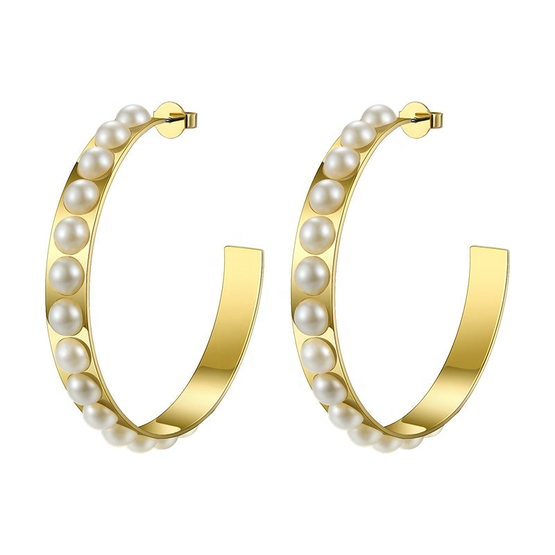 Pearl Hoop Earrings