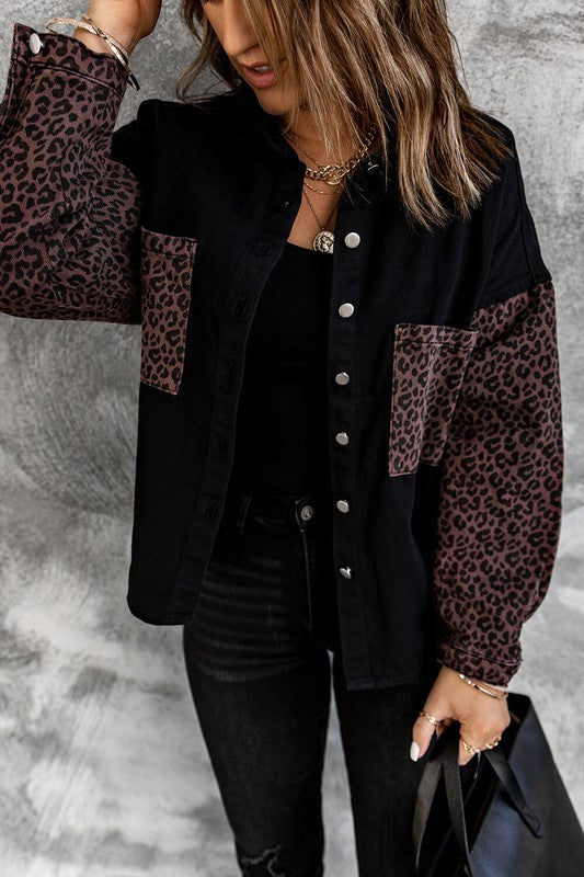 Leopard Jean Jacket