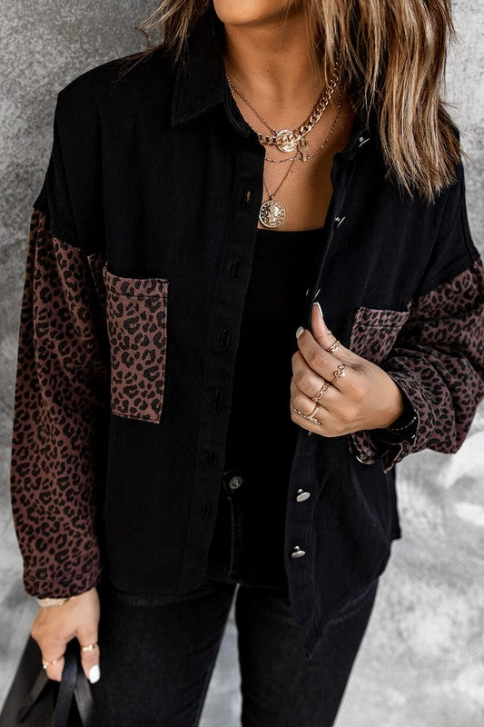 Leopard Jean Jacket