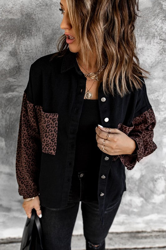 Leopard Jean Jacket