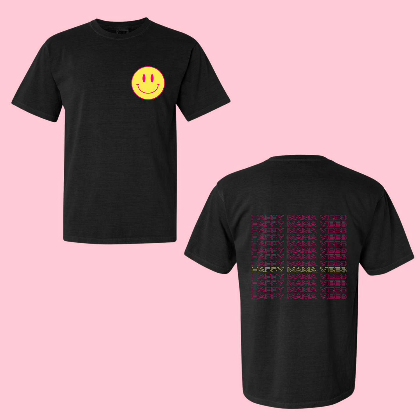 Happy Mama Vibes Black Tee