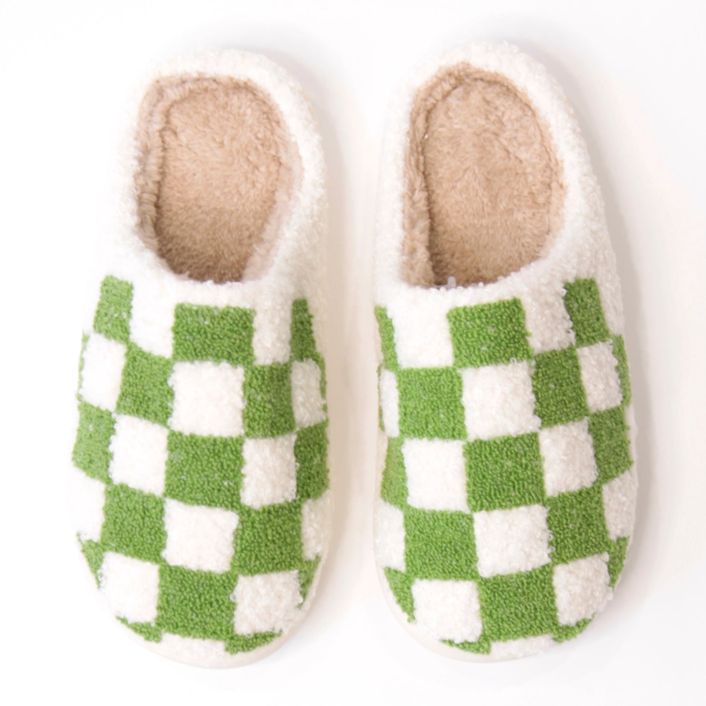 Green Checkered Slippers
