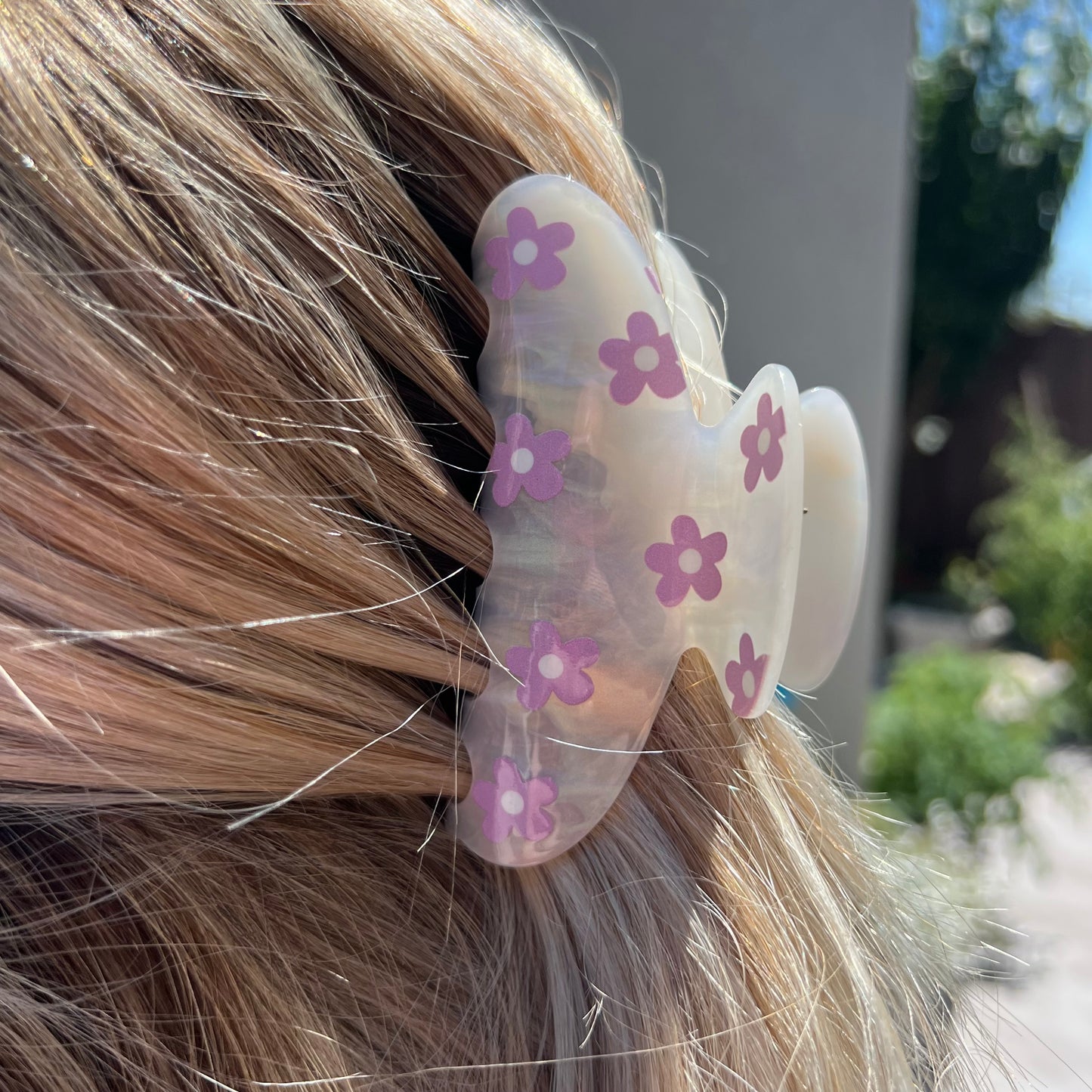 Purple Daisy Hair Clip
