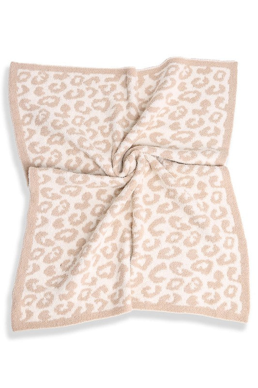 Kids Beige Leopard Throw Blanket