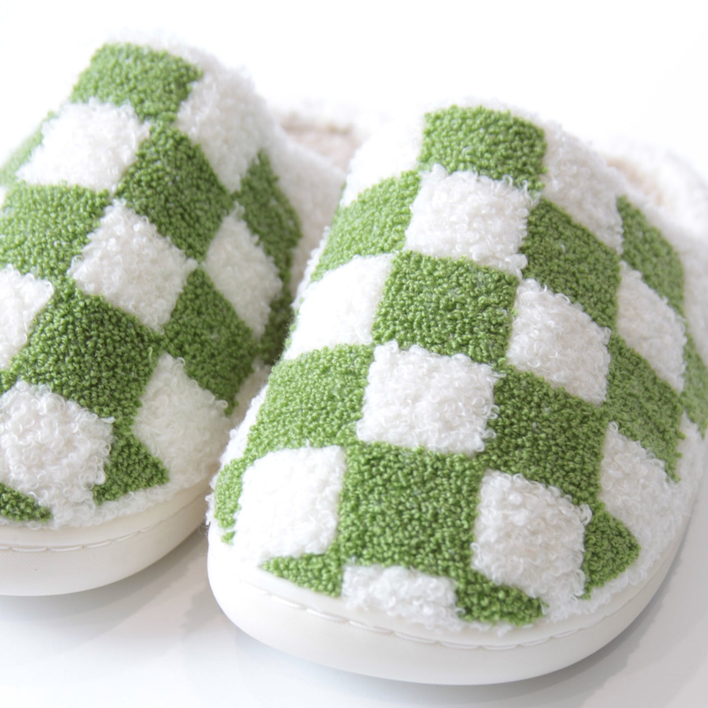 Green Checkered Slippers