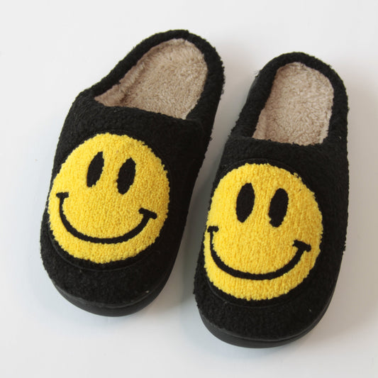 Black and Yellow Happy Slippers