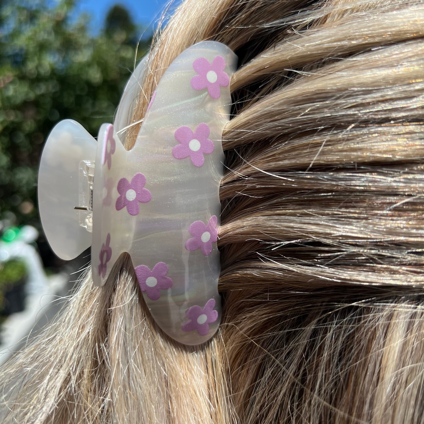 Purple Daisy Hair Clip