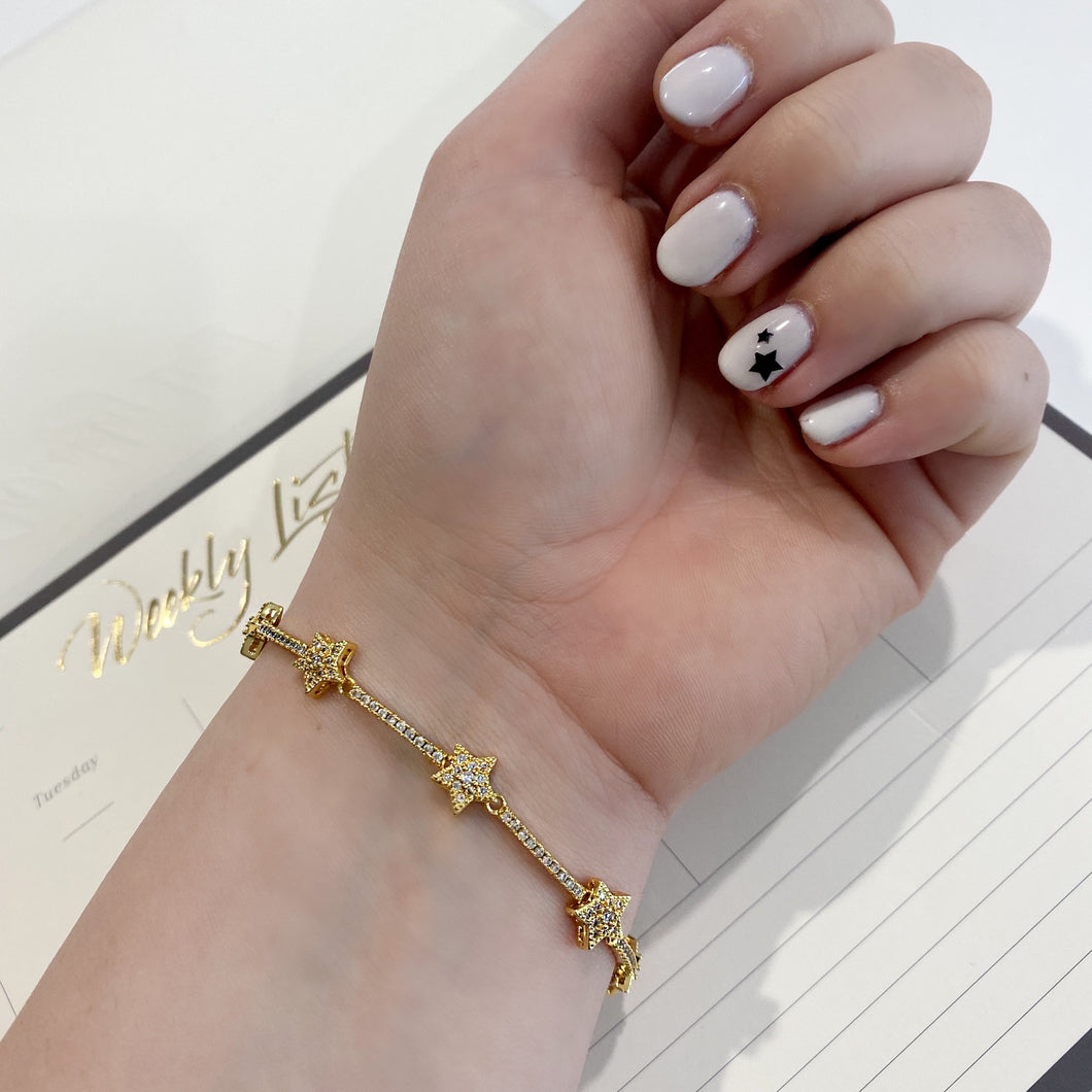 Pave Stars 18k Gold Filled Bracelet